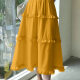 Women's Casual Elastic Waist Layered Lace Ruffle Trim Midi Skirt AY255# 11# Clothing Wholesale Market -LIUHUA