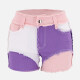 Women's Fashion Colorblock Patchwork Frayed Raw Pockets Denim Shorts 9088# Light Pink Clothing Wholesale Market -LIUHUA
