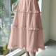 Women's Casual Elastic Waist Layered Lace Ruffle Trim Midi Skirt AY255# 17# Clothing Wholesale Market -LIUHUA