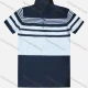 Wholesale Men's Casual Short Sleeve Button Front Striped Colorblock Polo Shirts Navy Clothing Wholesale Market Liuhua