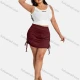 Wholesale Woman's Casual Side Drawstring High Waist Short Plain Culottes Shorts 26 Clothing Wholesale Market Liuhua