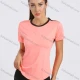 Wholesale Women's Sporty Colorblock Short Sleeve Quick-dry Breathable Athletic T-shirt W7009# Pink Clothing Wholesale Market Liuhua