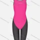 Wholesale Women's Colorblock One Piece Racerback Cutout Athletic Kneeskin Swimsuit Rose Red Clothing Wholesale Market Liuhua