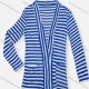 Wholesale Women's Casual Long Sleeve Striped Pockets Cardigan Blue Clothing Wholesale Market Liuhua
