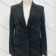 Wholesale Women's Lapel Single Breasted Plain Blazer Suit Jacket Flap Pockets Black Clothing Wholesale Market Liuhua