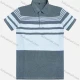 Wholesale Men's Casual Short Sleeve Button Front Striped Colorblock Polo Shirts Gray Clothing Wholesale Market Liuhua