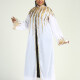 Women's Muslim Stand Collar Long Sleeve Sequin Glitter Maxi Kimono Cover Up Cardigan White Clothing Wholesale Market -LIUHUA