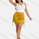 Wholesale Woman's Casual Side Drawstring High Waist Short Plain Culottes Shorts 41 Clothing Wholesale Market Liuhua