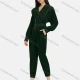 Wholesale Women's V Neck Lantern Sleeve Zipper Slim Waist Plain Casual Jumpsuit 2213# 13# Clothing Wholesale Market Liuhua