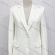 Wholesale Women's Lapel Single Breasted Plain Blazer Suit Jacket Flap Pockets White Clothing Wholesale Market Liuhua