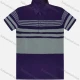 Wholesale Men's Casual Short Sleeve Button Front Striped Colorblock Polo Shirts Purple Clothing Wholesale Market Liuhua
