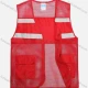 Wholesale Mesh Zipper Front High Visibility Reflective Strips Safety Vests with Pockets Red Clothing Wholesale Market Liuhua