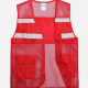 Mesh Zipper Front High Visibility Reflective Strips Safety Vests with Pockets Red Clothing Wholesale Market -LIUHUA