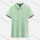 Wholesale Unisex 200g Basics Stripe Trim Plain Short Sleeve Polo Shirt 99212LS# Light Green Clothing Wholesale Market Liuhua