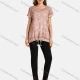 Wholesale Women's Casual Round Neck Short Sleeve Drawstring Floral Print Plain Tunic 1 Clothing Wholesale Market Liuhua