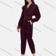 Wholesale Women's V Neck Lantern Sleeve Zipper Slim Waist Plain Casual Jumpsuit 2213# 31# Clothing Wholesale Market Liuhua