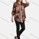 Wholesale Women's Casual Shirt Collar Long Sleeve 2 Fake Pockets Button Front Abstract Print Sequin Tunic 1 Clothing Wholesale Market Liuhua