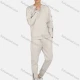 Wholesale Men's Casual Round Neck Flap Pocket Zipper Plain Sweatshirt & Ankle-Tie Pants 2-Piece Set 2230# 8# Clothing Wholesale Market Liuhua