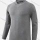 Wholesale Men's Mock Neck Long Sleeve Hot Stamping Letter Plain Athletic Sweatshirt 910# Gray Clothing Wholesale Market Liuhua