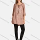 Wholesale Women's Casual Tie Front Round Neck Hollow Out Bell Sleeve Letter Print Plain Tunic 1 Clothing Wholesale Market Liuhua