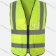Wholesale High Visibility Zipper Front Safety Vest With Reflective Strips and Pockets Fluorescent Yellow Clothing Wholesale Market Liuhua