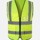High Visibility Zipper Front Safety Vest With Reflective Strips and Pockets Fluorescent Yellow Clothing Wholesale Market -LIUHUA