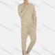 Wholesale Men's Casual Round Neck Flap Pocket Zipper Plain Sweatshirt & Ankle-Tie Pants 2-Piece Set 2230# 21# Clothing Wholesale Market Liuhua