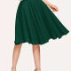 Women's High Waist Ruffle Hem Plain Knee Length Skirt AY253# Cadmium Green Clothing Wholesale Market -LIUHUA
