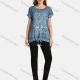 Wholesale Women's Casual Round Neck Short Sleeve Drawstring Floral Print Plain Tunic 8 Clothing Wholesale Market Liuhua