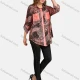 Wholesale Women's Casual Shirt Collar Long Sleeve 2 Fake Pockets Button Front Abstract Print Sequin Tunic 7 Clothing Wholesale Market Liuhua
