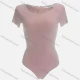Wholesale Women's Basic Plain Round Neck Short Sleeve Bodycon Bodysuits Pink Clothing Wholesale Market Liuhua