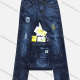 Wholesale Boys Casual Button Pockets Frayed Patched Labelled Embroidered Letter Plain Jean 02# Dark Blue Wholesale Clothing Market & Suppliers -LIUHUAMALL