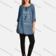 Wholesale Women's Casual Tie Front Round Neck Hollow Out Bell Sleeve Letter Print Plain Tunic 8 Clothing Wholesale Market Liuhua