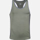 Men's 180g Quick Dry Comfy Workout Racerback Contrast Neck Trim Athletic Colorblock Letters Tank Top 2332# Army Green Clothing Wholesale Market -LIUHUA
