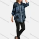 Wholesale Women's Casual Shirt Collar Long Sleeve 2 Fake Pockets Button Front Abstract Print Sequin Tunic 8 Clothing Wholesale Market Liuhua