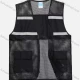 Wholesale Mesh Zipper Front High Visibility Reflective Strips Safety Vests with Pockets Black Clothing Wholesale Market Liuhua