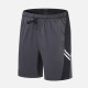 Men's Performance Workout Colorblock Striped Athletic Shorts With Zip Pockets A033# Dark Gray Clothing Wholesale Market -LIUHUA