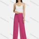 Wholesale Women's Casual Drawstring Shirred Plain Wide Leg Trouser 8# Wholesale Clothing Market & Suppliers -LIUHUAMALL