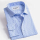 Men's Formal Stand Collar Long Sleeve Button Down Plaid Print Shirt Light Blue Clothing Wholesale Market -LIUHUA
