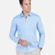 Men's 100% Cotton Plain Slim Fit Long Sleeve Business Shirt Light Blue Clothing Wholesale Market -LIUHUA