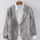 Men's Casual Regular Fit Lightweight Ruched Pocket Linen One Button Blazer Jacket Gray Clothing Wholesale Market -LIUHUA