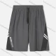 Wholesale Men's Athletic Drawstring Patch Pocket Letter Print Running Shorts Gray Clothing Wholesale Market Liuhua