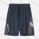 Wholesale Men's Athletic Drawstring Patch Pocket Letter Print Running Shorts Navy Clothing Wholesale Market Liuhua