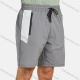 Wholesale Men's Athletic Letter Print Zipper Pockets Drawstring Running Shorts Gray Clothing Wholesale Market Liuhua