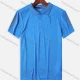 Wholesale Men's Quick Dry Workout Button Front Plain Reflective Stripes Polo Shirts 6651# Deep Sky Blue Clothing Wholesale Market Liuhua