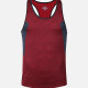 Men's 120g Quick Dry Comfy Workout Racerback Athletic Colorblock Tank Top 2220# Maroon Clothing Wholesale Market -LIUHUA
