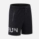 Men's Performance Workout Hot Stamping Letter Athletic Shorts With Zip Pockets A062# Black Clothing Wholesale Market -LIUHUA