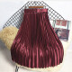 Women's Belt Glossy Pleated Maxi Skirt Maroon Clothing Wholesale Market -LIUHUA