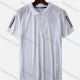 Wholesale Men's Quick Dry Workout Button Front Plain Reflective Stripes Polo Shirts 6651# White Clothing Wholesale Market Liuhua
