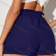 Wholesale Women's Casual Elastic Waist Drawstring Ruffle Trim Plain Shorts AY245# 8# Clothing Wholesale Market Liuhua